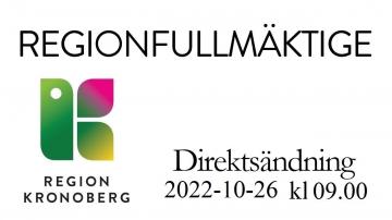 Kronobergs regionfullmäktige 26 oktober 2022
